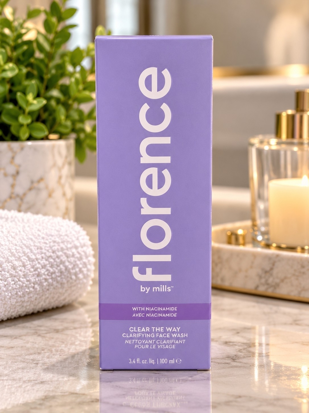florence by mills Clear The Way Clarifying Face Wash in its 3.4 fl. oz. (100 ml)